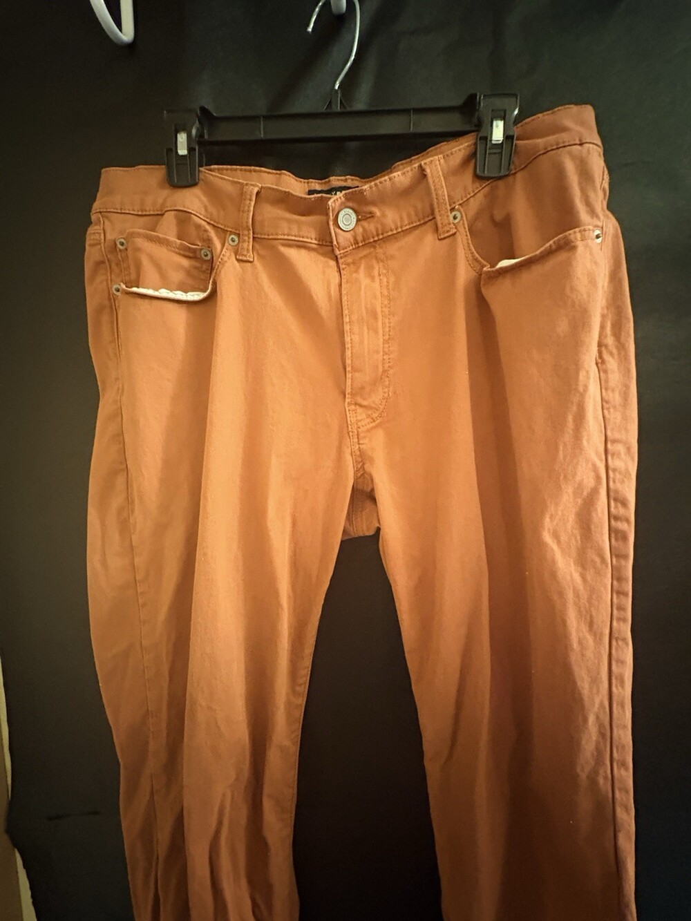 LUCKY BRAND Straight Pants Mens 34/32 Burnt Orange Sienna Cotton Blend